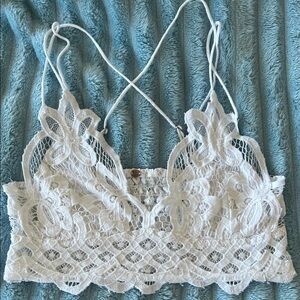 Free People White Lace Bralette